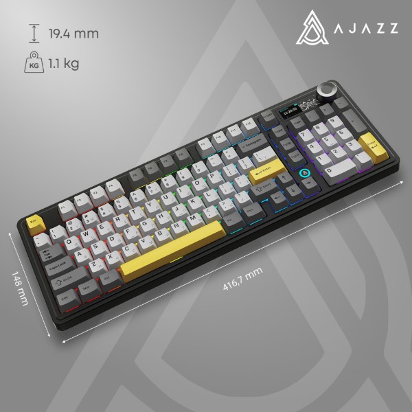 Фото - Клавіатура бездротова ігрова Ajazz AK980 Clear Sky (AK980-CS-BGY)