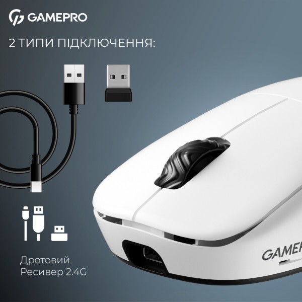 Фото - Миша бездротова ігрова GamePro Asgard Loki Wireless RGB White (GM022W)