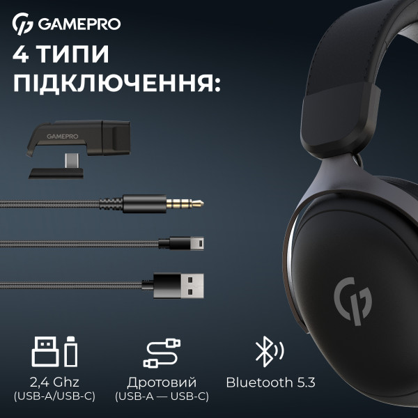 Фото - Гарнитура беспроводная игровая GamePro Asgard Freya Pro (HSW201B)