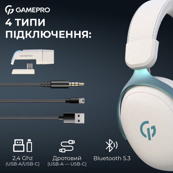 Фото - Гарнитура беспроводная игровая GamePro Asgard Freya Pro (HSW201WB)