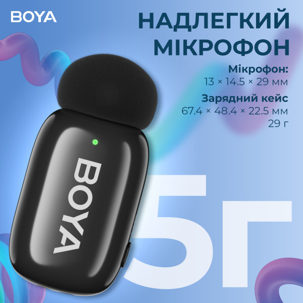 Фото - Мікрофон для смартфона Boya mini-12 Type-C/Lightning Black