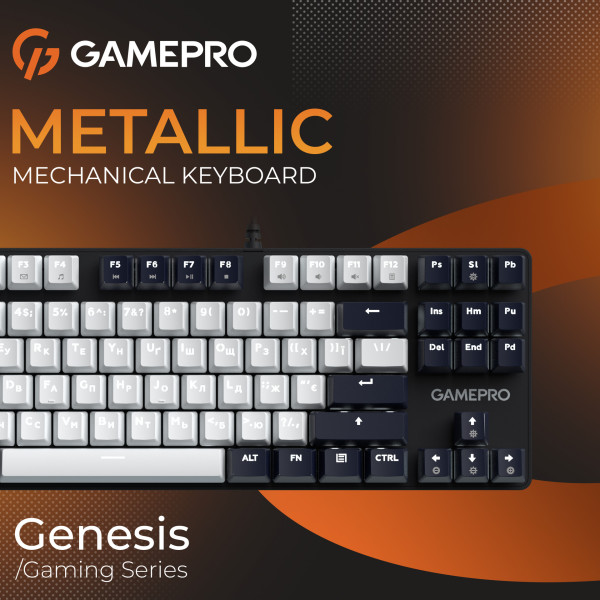 Фото - Клавиатура проводная GamePro Genesis Metallic Outemu Red Swithes USB Black (MK110B)