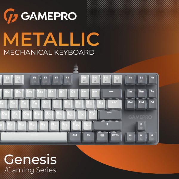 Фото - Клавіатура дротова GamePro Genesis Metallic Outemu Red Swithes USB Gray (MK110G)