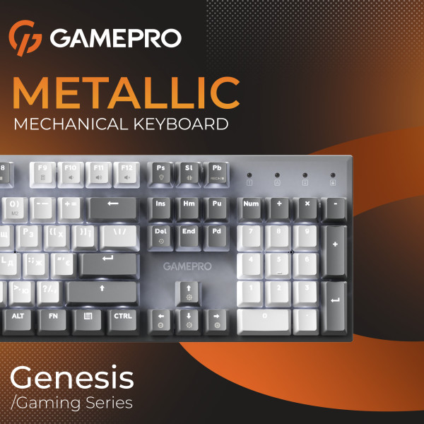 Фото - Клавіатура дротова ігрова GamePro Genesis Metallic Outemu Red Swithes USB Gray (MK144G)