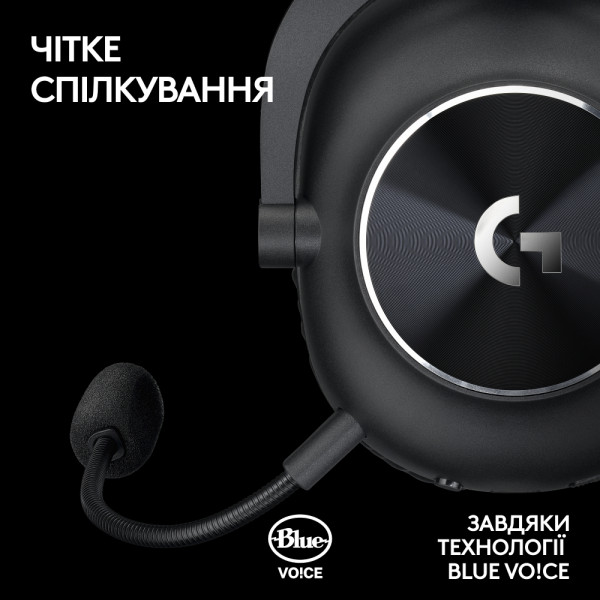 Фото - Гарнітура бездротова ігрова Logitech G PRO X 2 LightSpeed Wireless Black + Stand (991-000550)