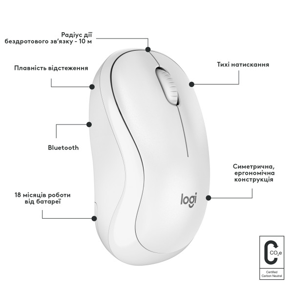 Фото - Уцінка - Миша бездротова Logitech M240 Silent Bluetooth White (910-007120)