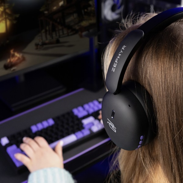 Фото - Гарнитура беспроводная игровая Proove Gaming Zephyr APP black/purple (WHZP00022001)