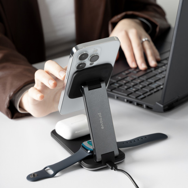 Фото - Беспроводное зарядное устройство Proove Energy Fold 3 in 1 Black (WSEF15010001)