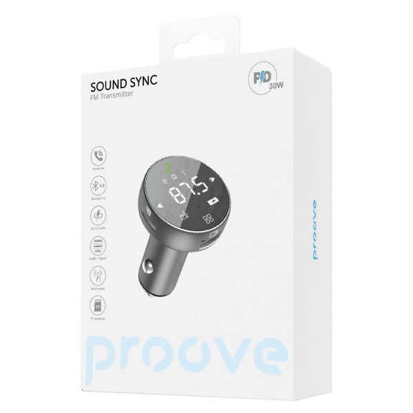 Фото - FM модулятор Proove FM Launcher Sound Sync 30W (PD+QC3.0) Type-C+USB