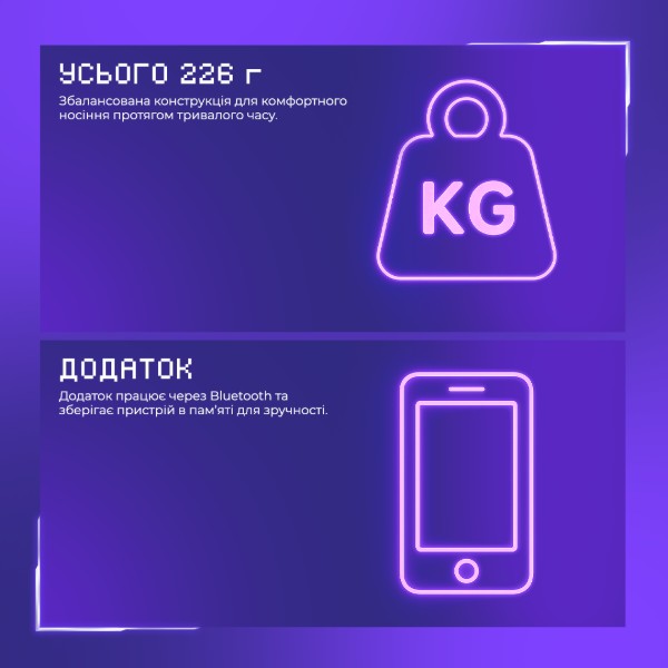 Фото - Гарнітура бездротова ігрова Proove Gaming Glimmer (APP) White/Purple (WHGL00022017)