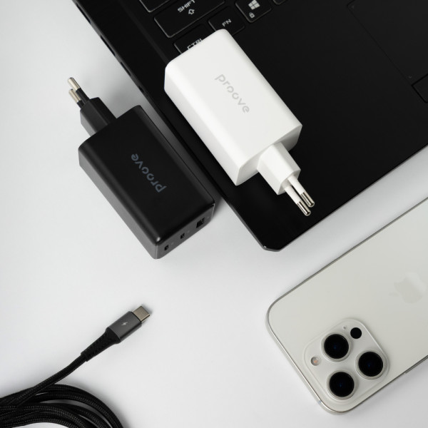 Фото - Сетевое зарядное устройство Proove Pocket GaN 65W (2Type-C + USB) Black (WCPG65121201)