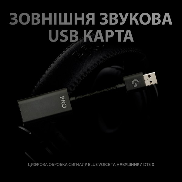 Фото - Гарнітура дротова ігрова Logitech Pro X Gaming Black (981-000818)