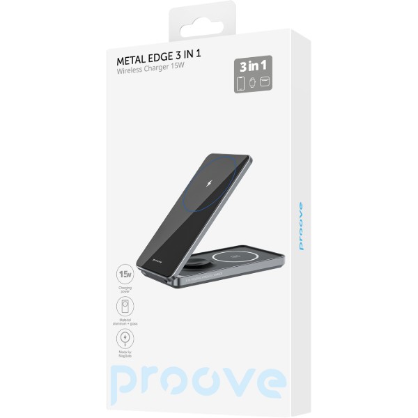 Фото - Беспроводное зарядное устройство Proove Metal Edge 3 in 1 Gray