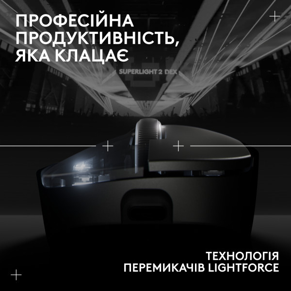 Фото - Мышь беспроводная игровая Logitech G Pro X Superlight 2 DEX LightSpeed Black (910-007357)