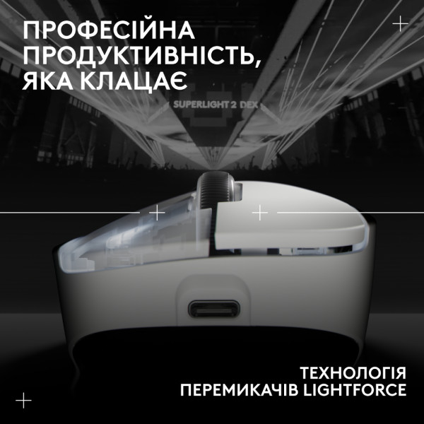 Фото - Миша бездротова ігрова Logitech G Pro X Superlight 2 DEX LightSpeed White (910-007365)
