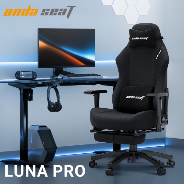 Фото - Крісло для геймерів Anda Seat Luna Pro Size L Black Fabric (AD18T-44-B-F)