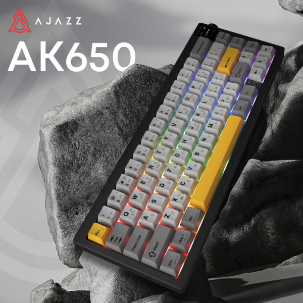 Фото - Клавіатура бездротова ігрова Ajazz AK650 Flying Fish Switch Black RGB With Screen (AK650-FF-BGY)