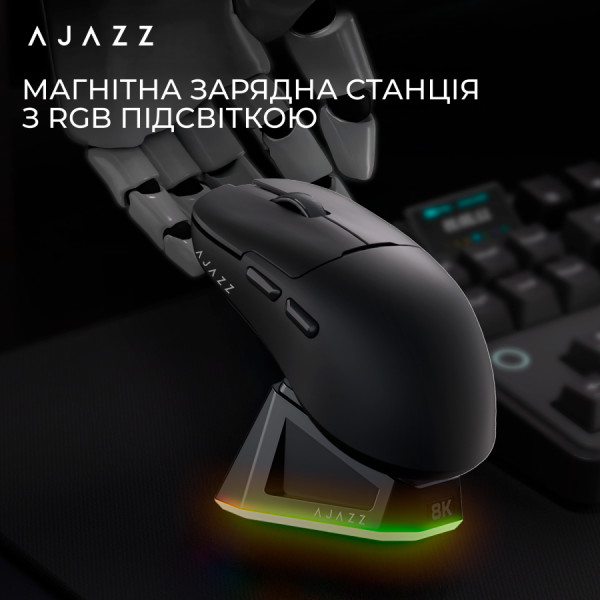 Фото - Миша бездротова ігрова Ajazz AJ159PRO -3 Mod-Black-Pixart 3395-8K (AJ159-PRO-B)