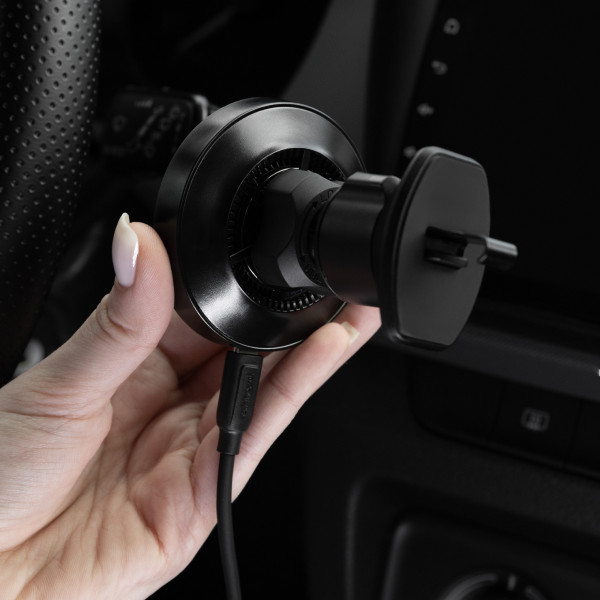 Фото - Автодержатель с беспроводной зарядкой Proove Spark Qi2.2 25W Black (WHSQ25002001)
