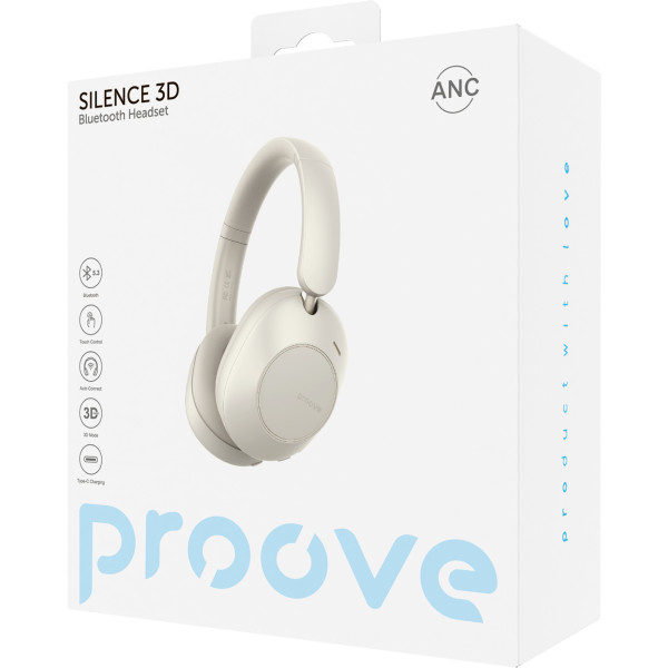 Фото - Наушники накладные беспроводные Proove Silence 3D with ANC beige (HPSL00020007)