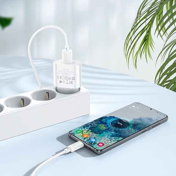 Фото - Сетевое зарядное устройство HOCO C109A QC3.0 charger set(Micro) White (6931474784827)