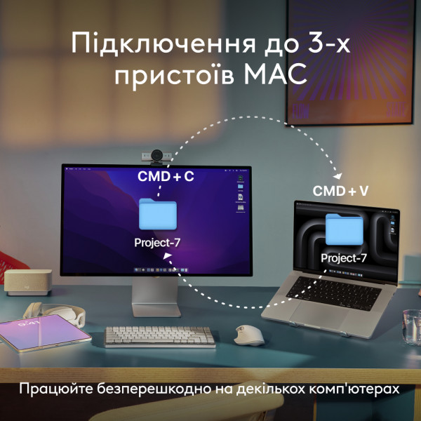 Фото - Клавіатура бездротова Logitech MX Keys S for Mac Space Grey (920-011637)