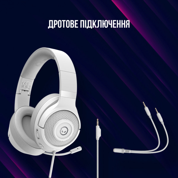 Фото - Гарнітура дротова ігрова Lorgar Noah 101 Gaming 3.5mm White (LRG-GHS101W)