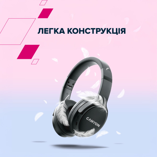 Фото - Навушники накладні бездротові Canyon OnRiff 4 Bluetooth Black (CNS-CBTHS4B)