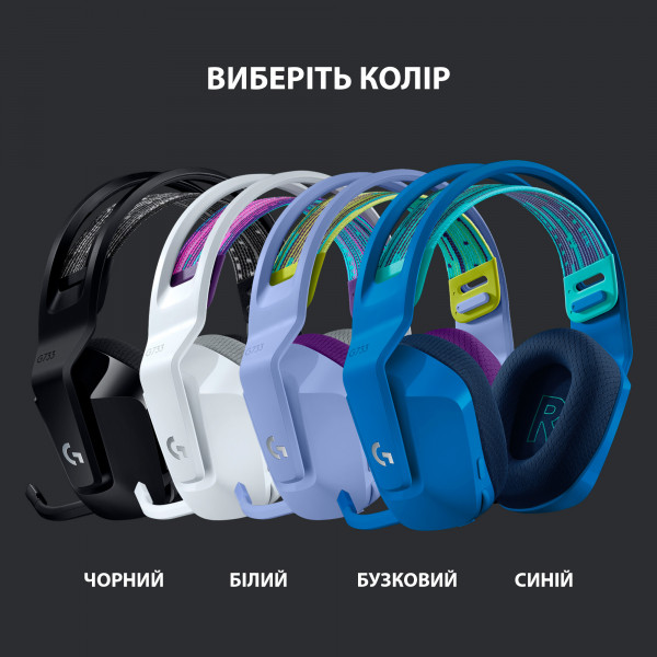 Фото - Гарнітура бездротова ігрова Logitech G733 Lightspeed White (981-000883)