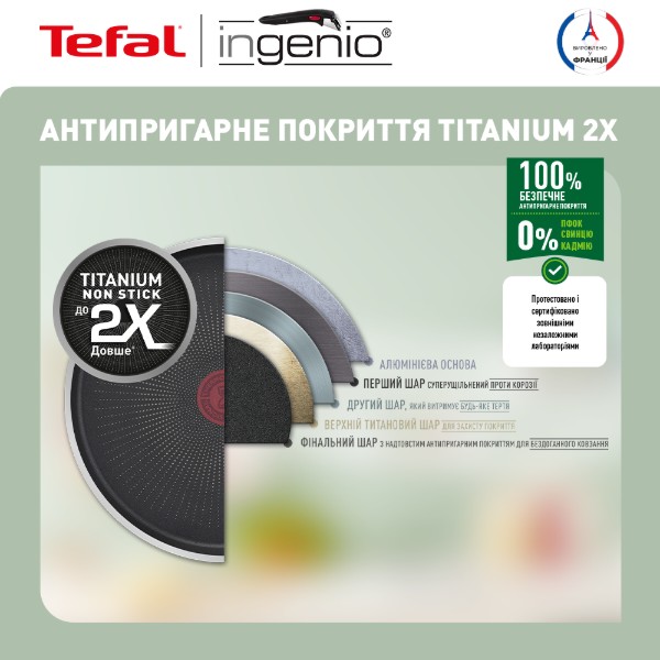 Фото - Набір сковорід зі знімною ручкою Tefal L1509273 Ingenio XL Intense 3 пр