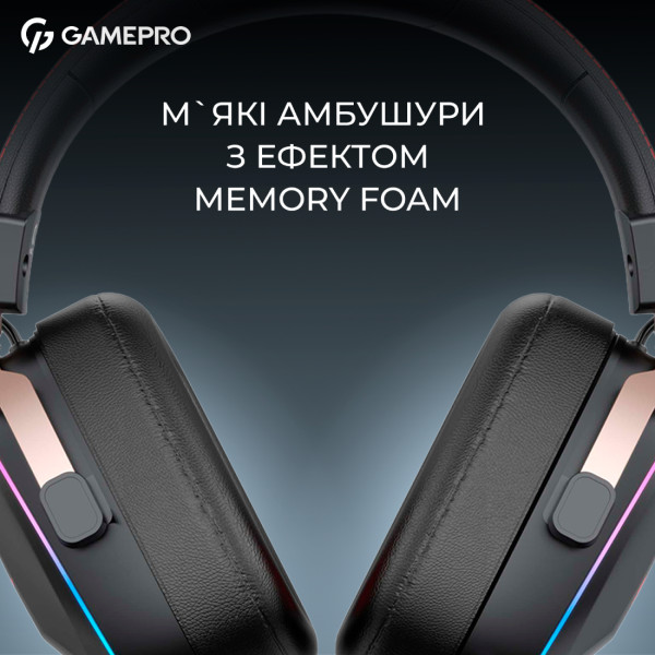 Фото - Гарнітура бездротова ігрова GamePro Asgard Valkyria RGB Tri-Mod (HSW249B)