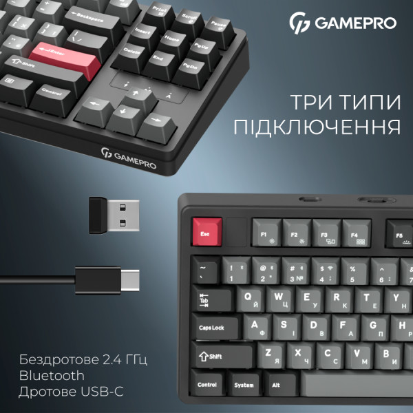 Фото - Клавіатура бездротова ігрова GamePro Asgard Ragnar Keychron Super Black (MK285BK)