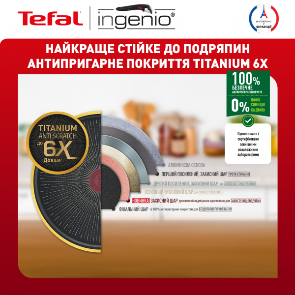 Фото - Набор сковород со съемной ручкой Tefal L7638942 Ingenio Unlimited 3 пр