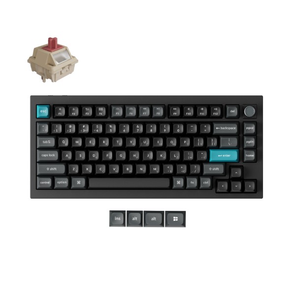 Фото - Клавіатура бездротова Keychron Q1 Ultra Red Switch Black RGB (Q1U-M1-UA)