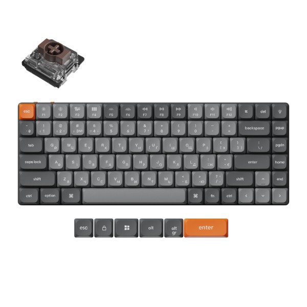 Фото - Клавиатура беспроводная Keychron K3 Max 84Key, Gateron MX 2.0 Brown, WL/BT/USB-A, QMK, Hot-swap, EN/UKR, RGB, Black (K3M-H3-UA)