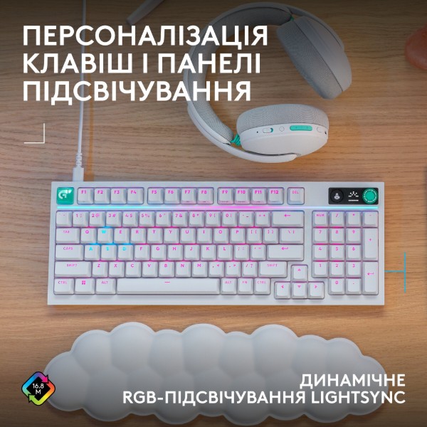 Фото - Клавіатура дротова ігрова Logitech G316 X 98 White Tactile (920-014231)
