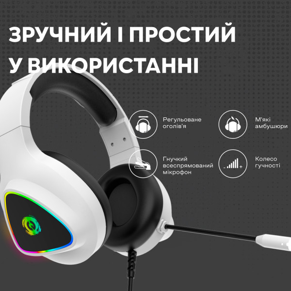 Фото - Гарнітура дротова ігрова Canyon CND-SGHS6W White