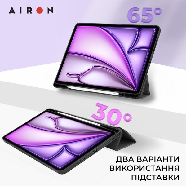 Фото - Чохол для планшету AIRON Premium SOFT for Apple iPad Air 13 2024 із зах. плівкою та серветкою Black (4822352781130)