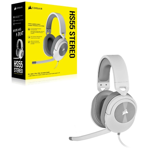 Фото - Гарнітура дротова ігрова Corsair HS55 Stereo Headset White (CA-9011261-EU)