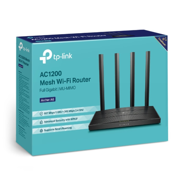 Фото - Маршрутизатор інтернет WiFi5 TP-Link Archer A6(EU) v4.0