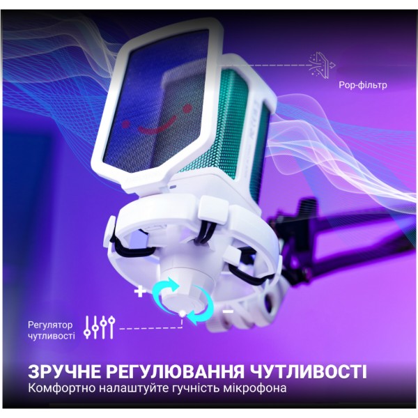 Фото - Мікрофон до комп'ютера Fifine Q6TW USB White