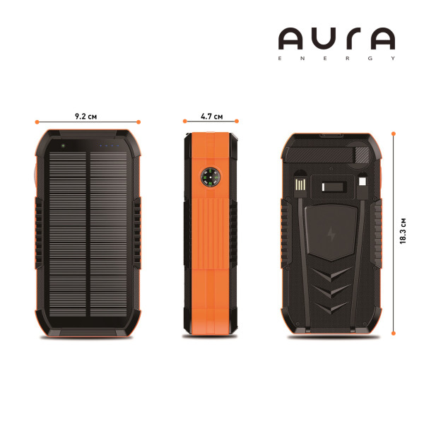 Фото - Батарея мобільна Aura NRG-40SE ARM SOLAR 40000 mAh Wireless Dynamo charging Green (PBANRG40SEG)