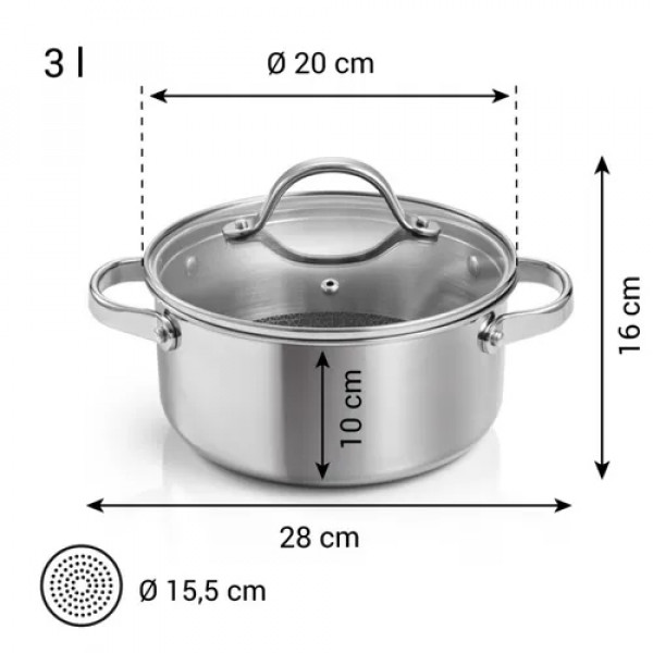 Фото - Каструля tescoma SteelCRAFT з кришкою 20 см, 3,0 л (780572)