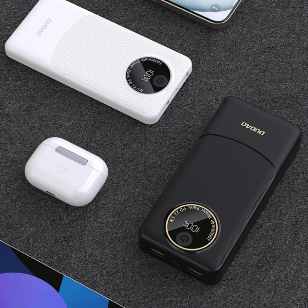 Фото - Батарея мобильная Dudao 10000mAh K12 22,5W PD,QC 2xUSB-A,USB-C In/Out White (6976625333875)