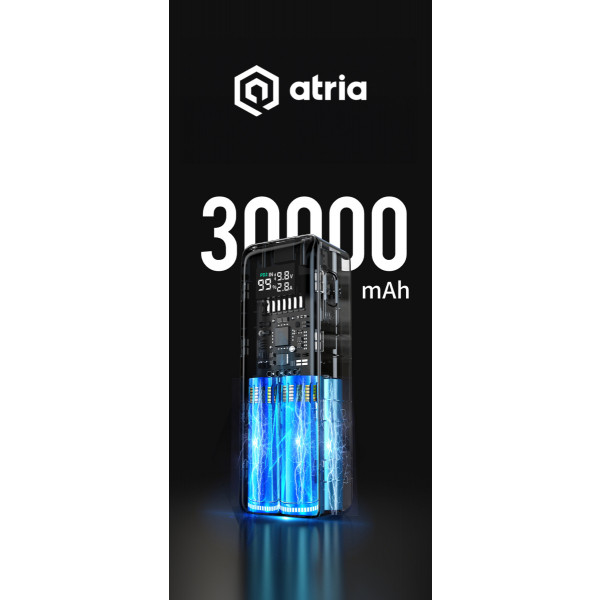 Фото - Батарея мобильная ATRIA Powerbank USB-C 30000mAh 160W Blue (WPD-160SB)