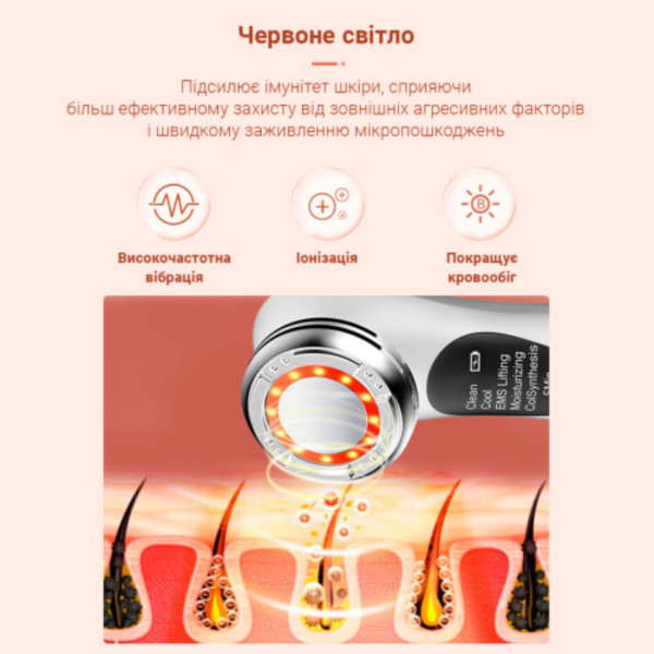 Фото - Уцінка - Мікрострумова ручка для підтяжки обличчя AIMED Skin RF Lifting EMS+LED White (AI-RF+EMS_wh)