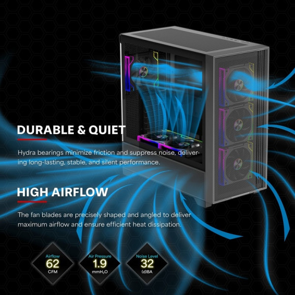 Фото - Корпусний вентилятор Xilence GAMING XPF360R.ARGB PWM REVERSE 3х120mm (XF073)