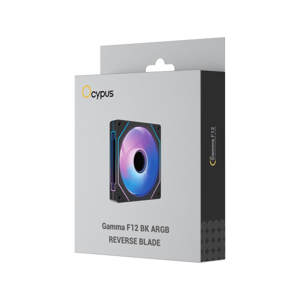 Фото - Корпусний вентилятор OCYPUS 120MM GAMMA F12 BK ARGB REVERSE BLADE (GAMMA-F12-BK1AM01X-GL)