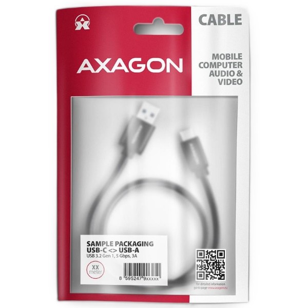 Фото - Кабель AXAGON USB-C TO USB3.2 2m (BUCM3-AM20AB)