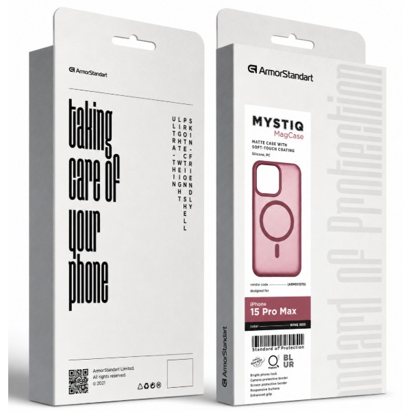Фото - Чехол для смартфона Armorstandart Mystiq MagCase for Apple iPhone 15 Pro Max Wine Red (ARM91570)